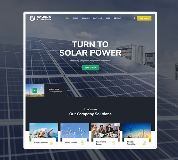 Solar & Renewable Energy WordPress Theme