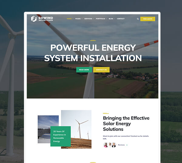 Solar & Renewable Energy WordPress Theme