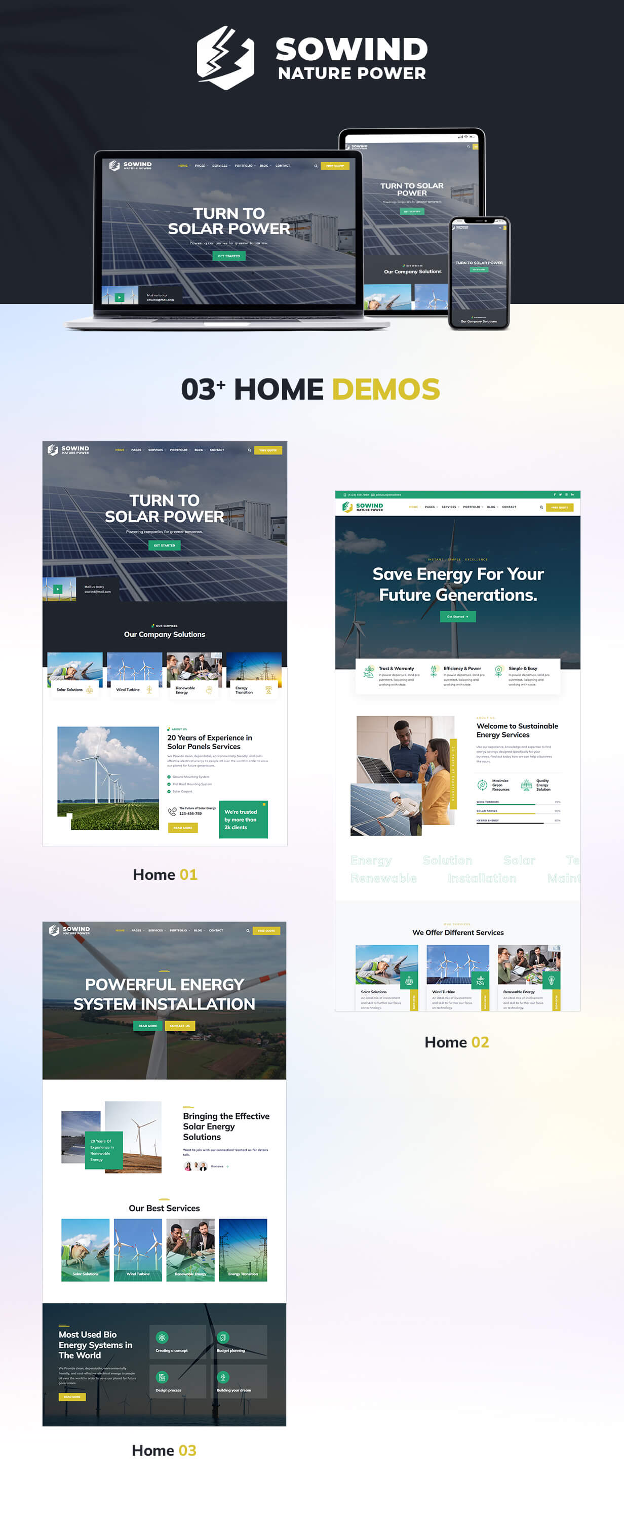 Solar & Renewable Energy WordPress Theme